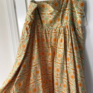 Anthropologie Orange & Mint Floral dress